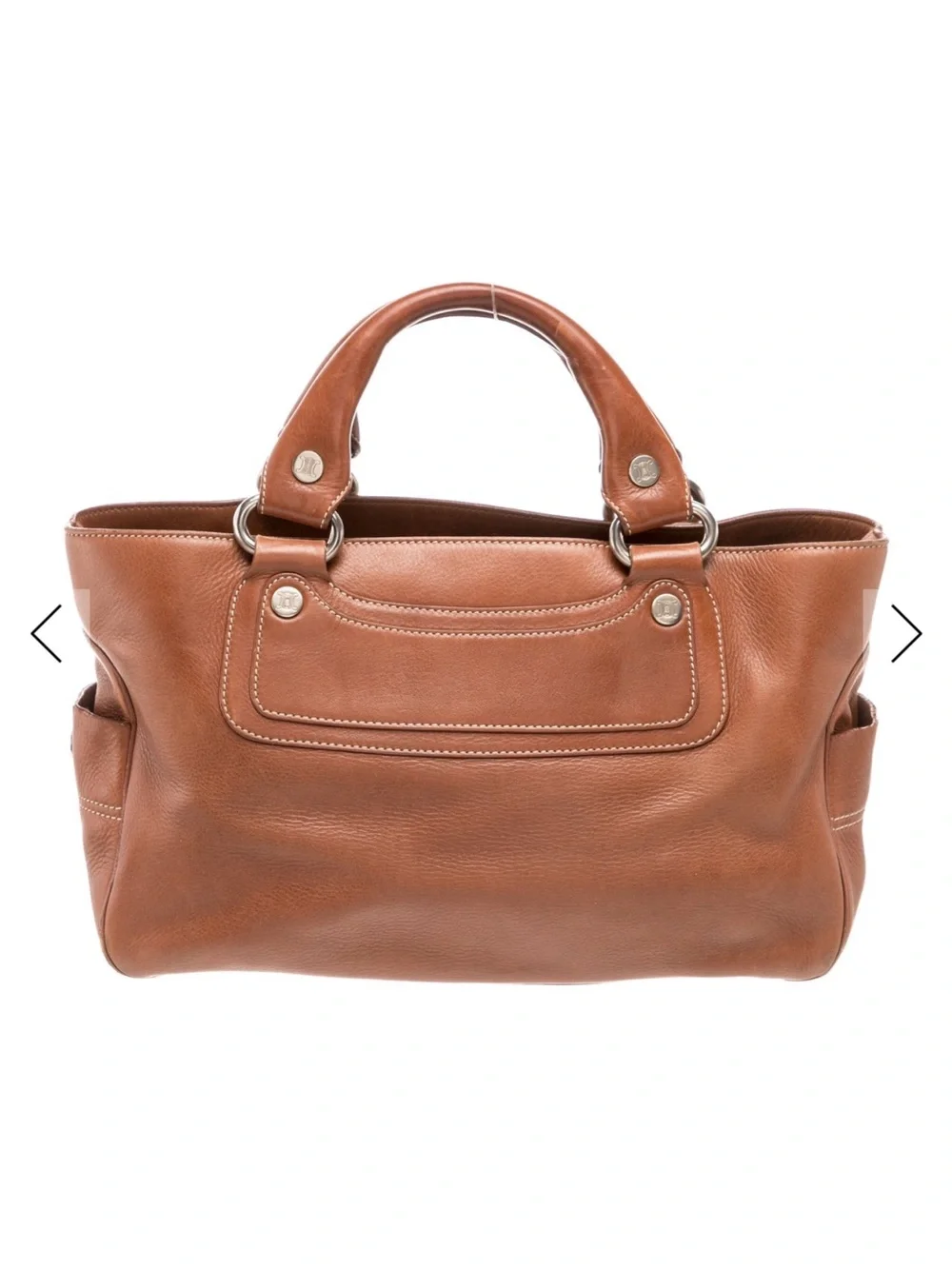 Celine Cognac Leather Double-Handle Tote